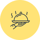 A person holding a tray of food in their hand.